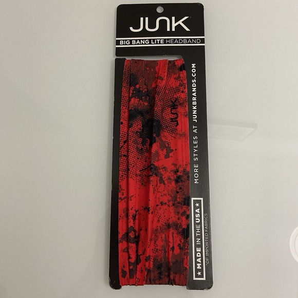 Junk Other - Junk Brands Headband Big Bang Lite Red Grunge Made In The USA NEW Moisture Wick